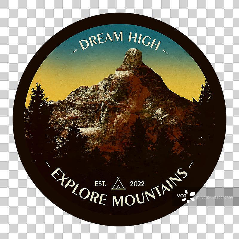 复古明信片风格贴纸图片素材