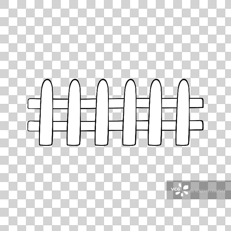 手绘涂鸦栅栏轮廓草图图片素材