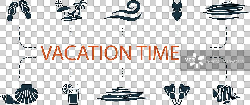 度假时光创意图标合集：人字拖图片素材