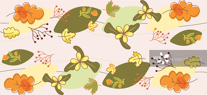 秋季背景：复古简约抽象风图片素材