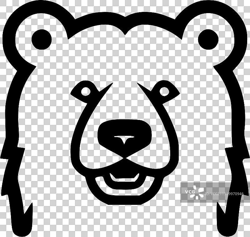 熊 - 极简和扁平化的标志图片素材