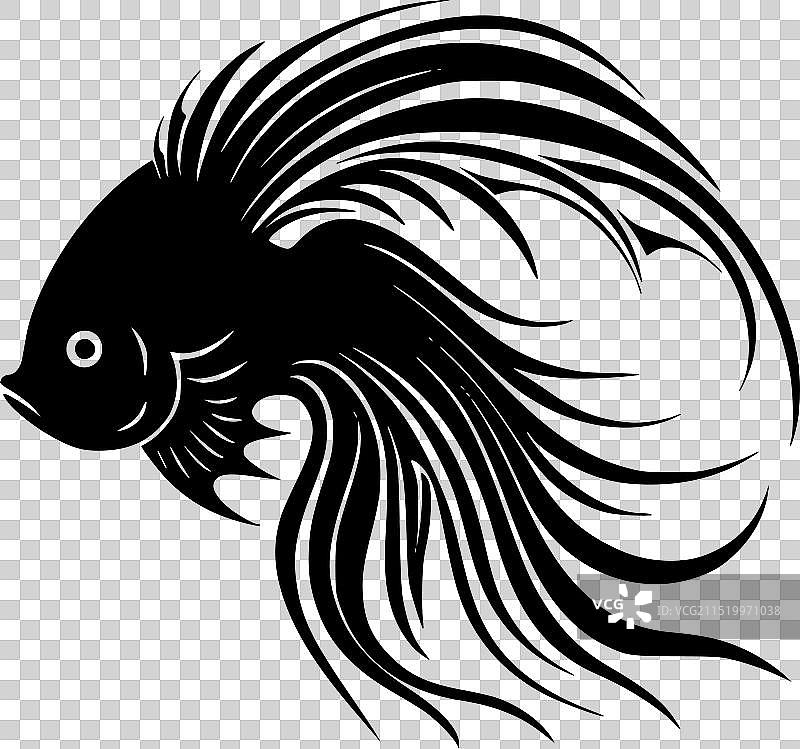 斗鱼极简剪影图片素材