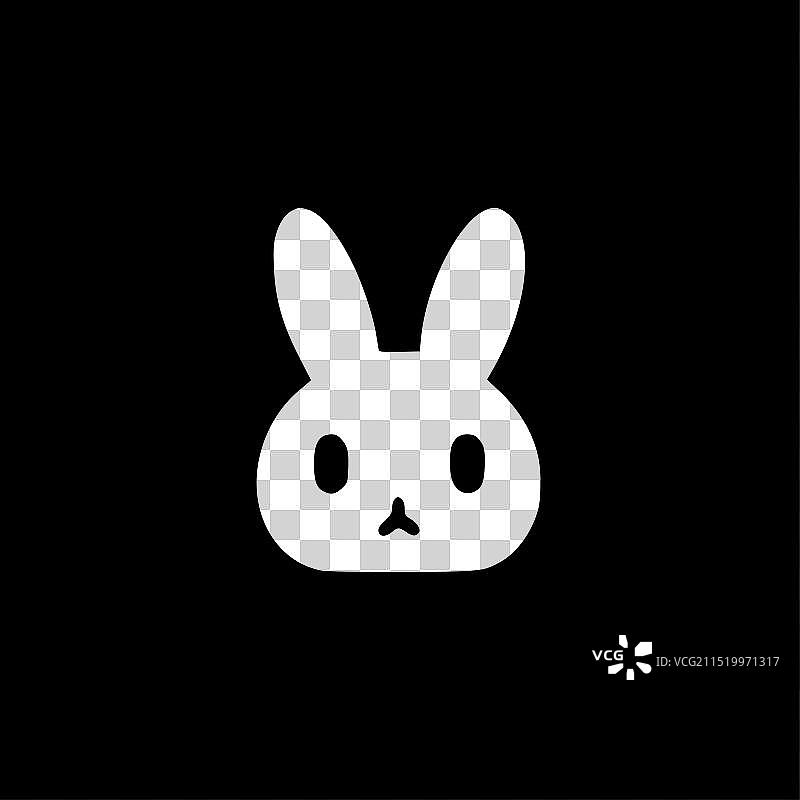 兔子脸-简约剪影图片素材