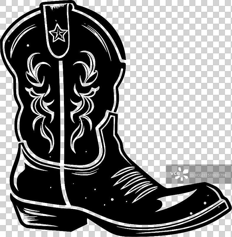 牛仔靴 - 简约剪影图片素材