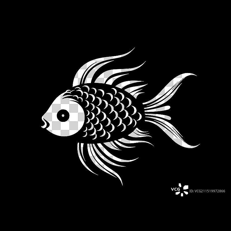 鱼 - 黑白孤立图标图片素材