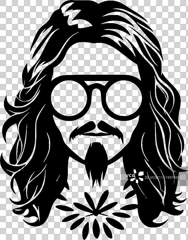 嬉皮士简约扁平风logo图片素材