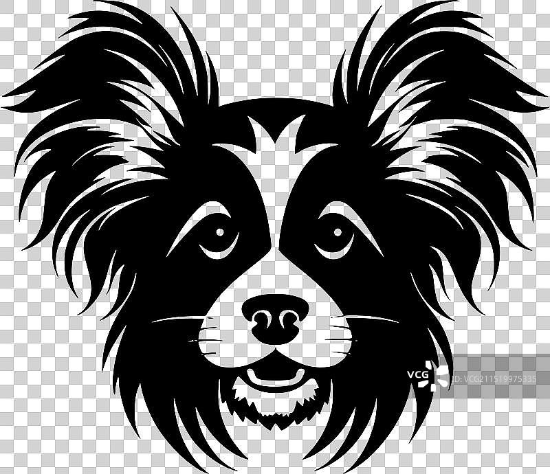 黑白蝴蝶犬图片素材