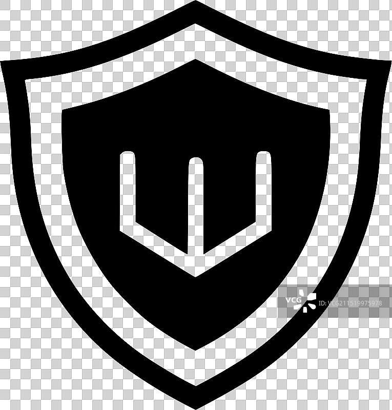 黑白盾牌图标图片素材