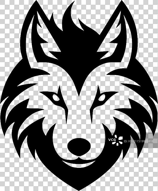 狼 - 简约扁平风logo图片素材