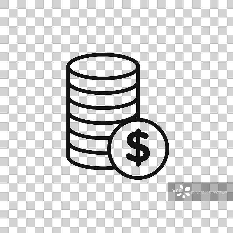 网页硬币堆叠图标集图片素材