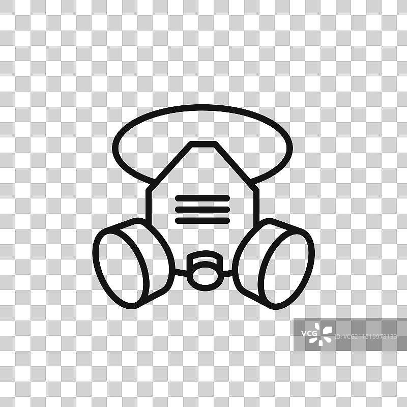 带滤芯的呼吸器图标集图片素材