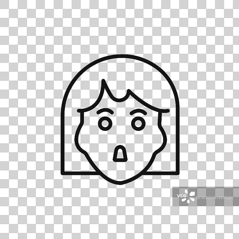 震惊的女孩图标网络合集图片素材