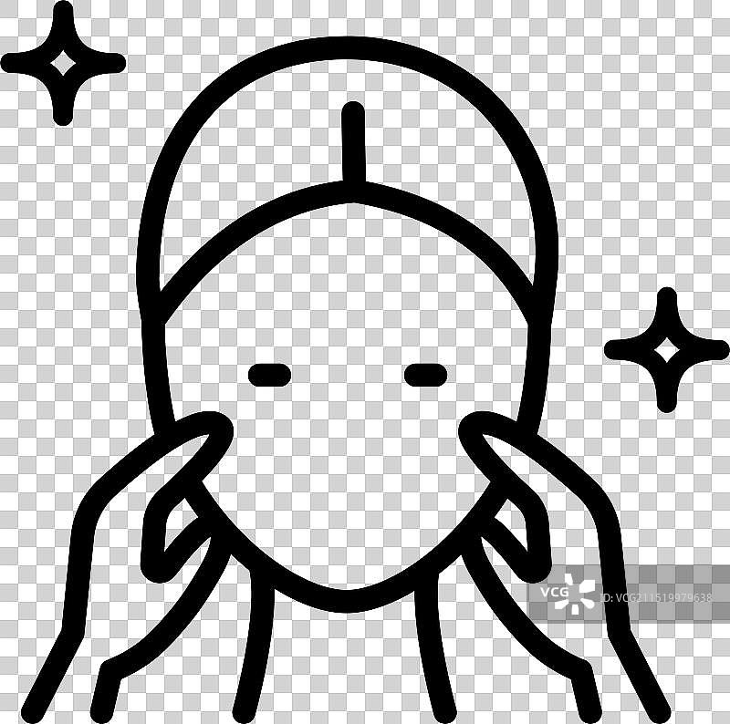 面部美容简约轮廓风格护肤图标图片素材