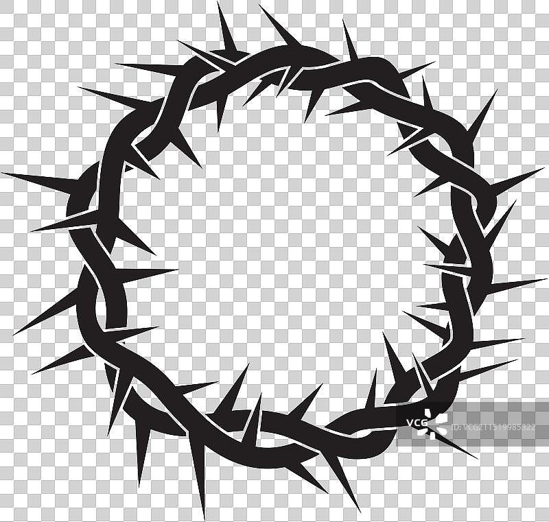 经典简约荆棘王冠轮廓图片素材