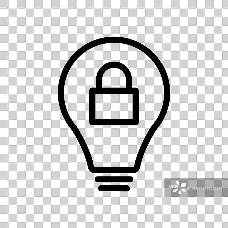 专利解决方案锁定图标轮廓集图片素材