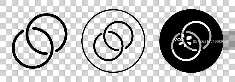 连接图标轮廓细线集合图片素材