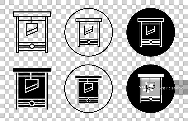 断头台轮廓线条图标合集图片素材