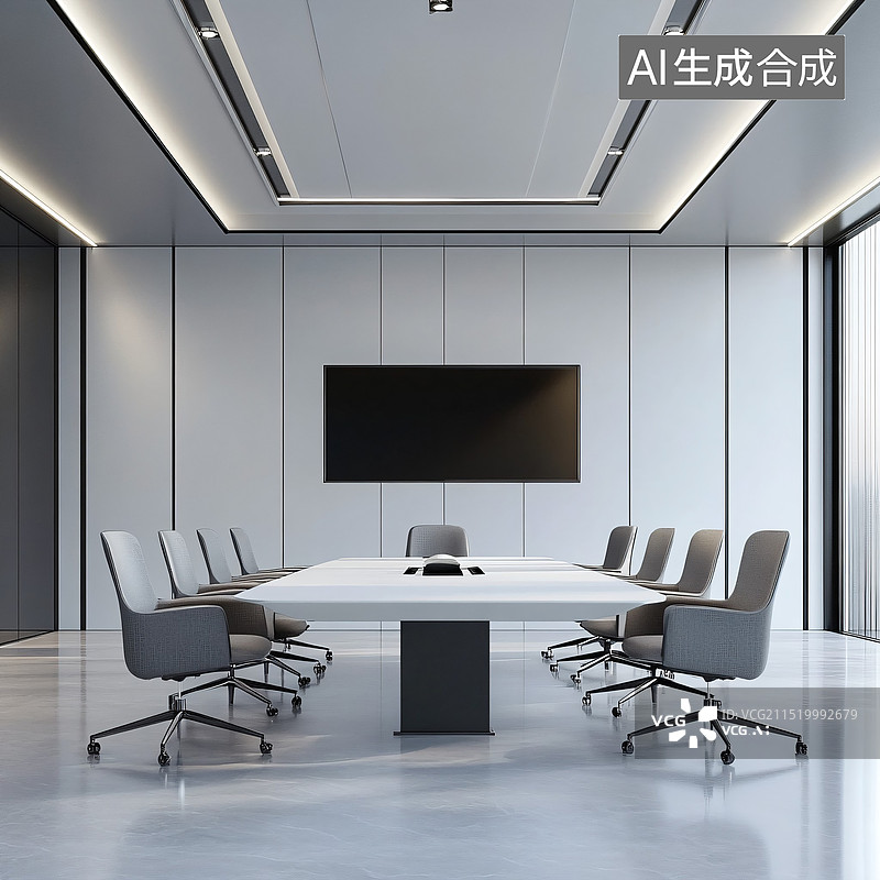 【AI数字艺术】现代会议室图片素材