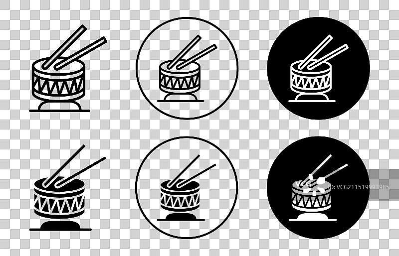 鼓图标轮廓细线符号合集图片素材