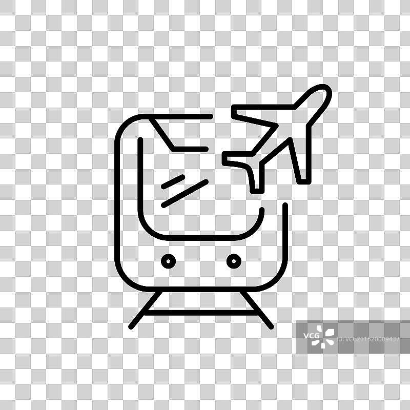 地铁列车与飞机机场高效转运图片素材