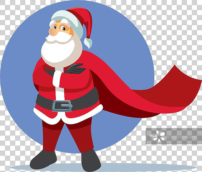 双手交叉站立的超级圣诞老人图片素材