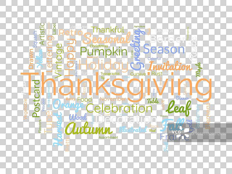 感恩节词云模板节日概念图片素材