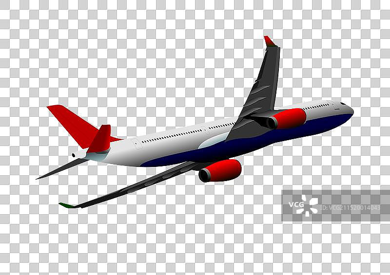 Adobe手绘的彩色3D飞机剪影图片素材