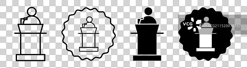 主题演讲图标符号集图片素材