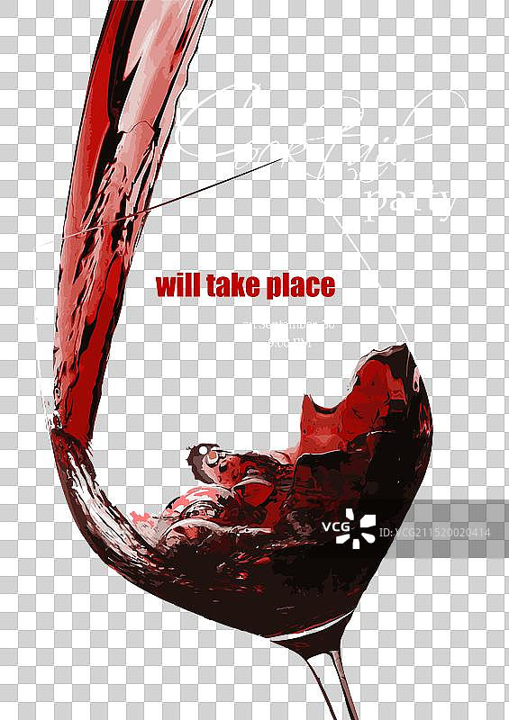 3D手绘鸡尾酒派对邀请函图片素材