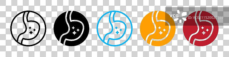 用于营养吸收的消化系统辅助图标图片素材