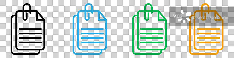 带有回形针的附加文档图标图片素材