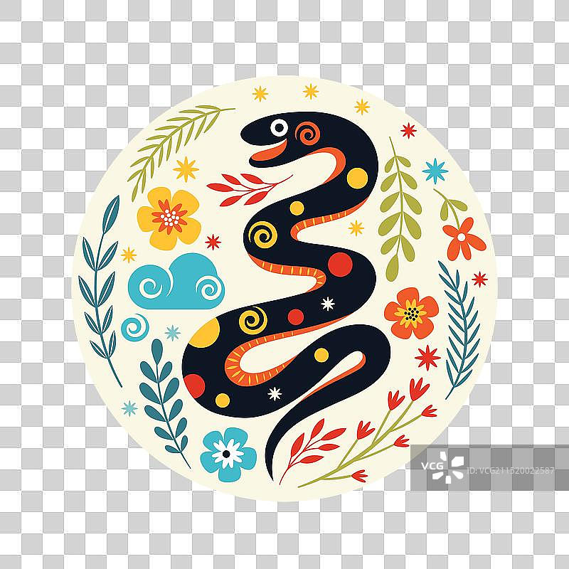 2025中国蛇年新年快乐图片素材