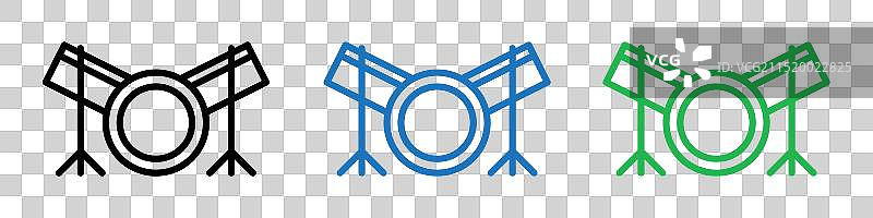 描绘乐器的鼓组图标图片素材