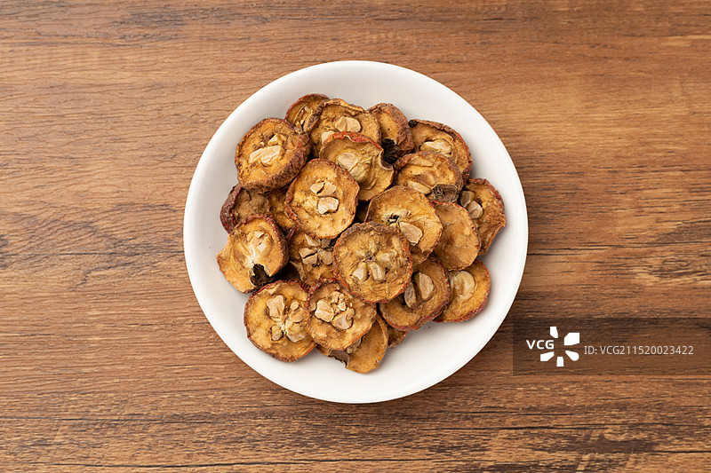 切片山楂片滋补养生茶，无核中段山楂干，无硫无添加去核空心圈干果静物特写图片素材