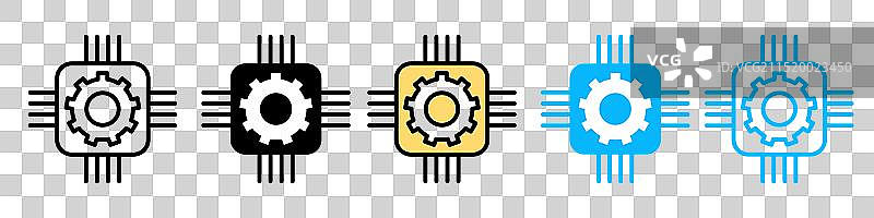 用于智能计算的AI微芯片图标图片素材