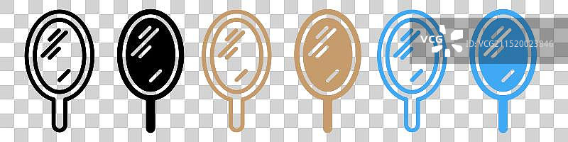 化妆用美容美发手持镜图标图片素材