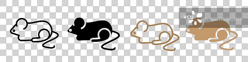 动物主题的可爱老鼠吉祥物图标图片素材