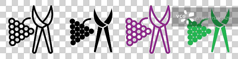 代表葡萄园的葡萄修剪图标图片素材