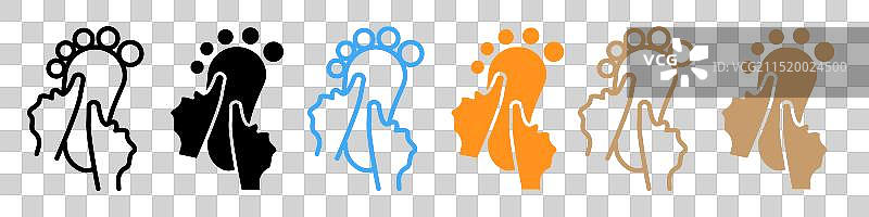 足部反射疗法护理图标图片素材