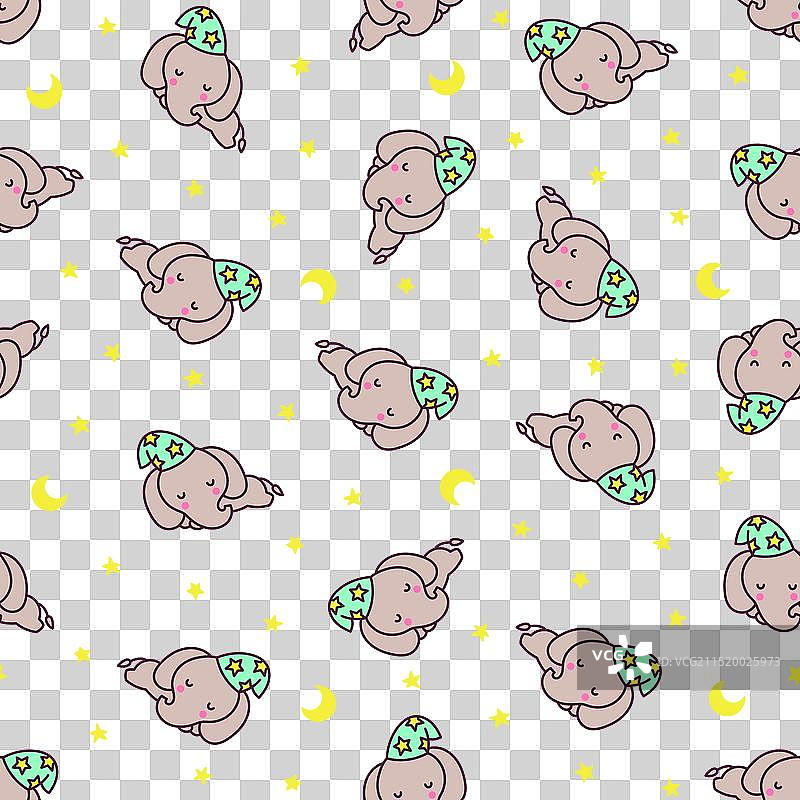 可爱大象无缝图案图片素材