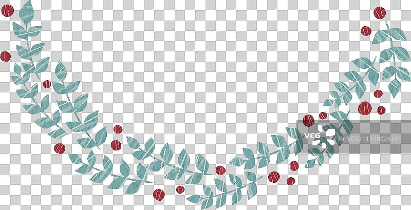 抽象树叶和野生浆果半束图片素材