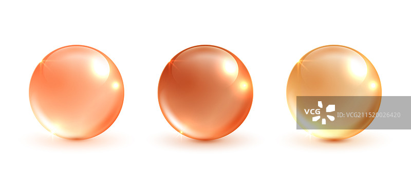 玻璃化妆品球和维生素C图片素材