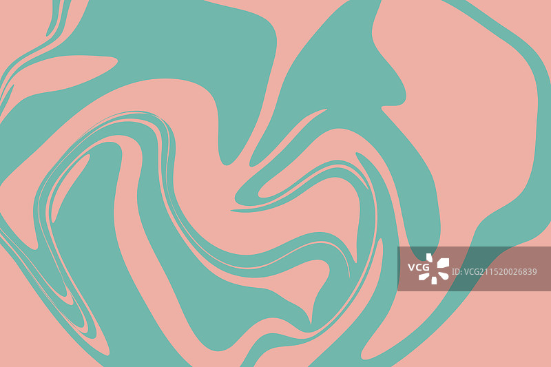 蓝绿色和浅粉色流体波浪图片素材