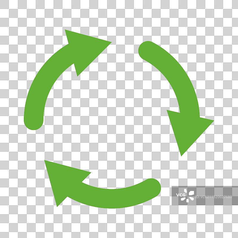 白色背景上的绿色回收图标图片素材