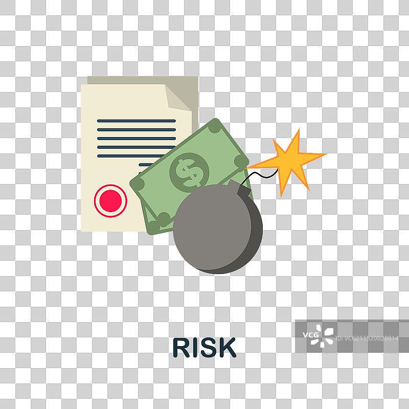 股市中的彩色风险扁平图标图片素材