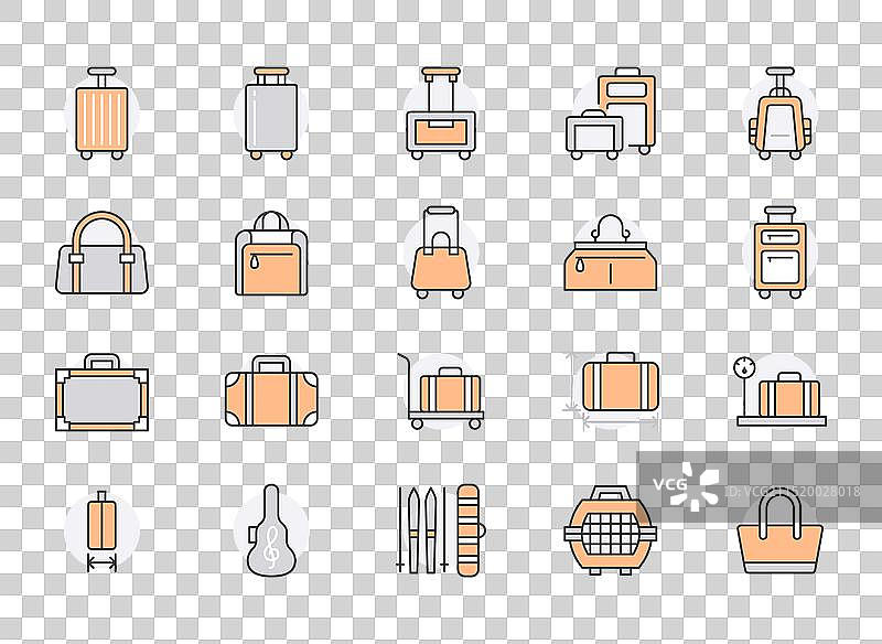 扁平线条行李箱图标图片素材