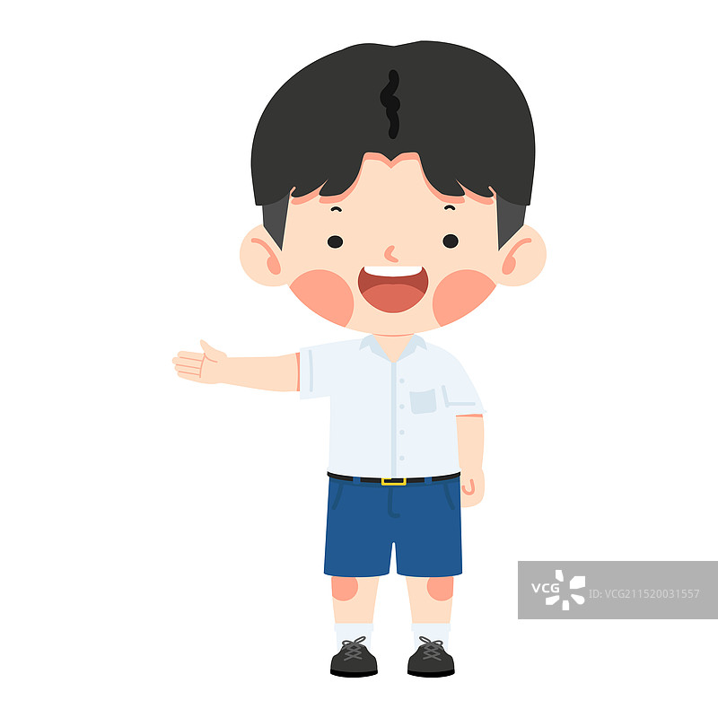 泰国儿童身穿校服表示欢迎图片素材