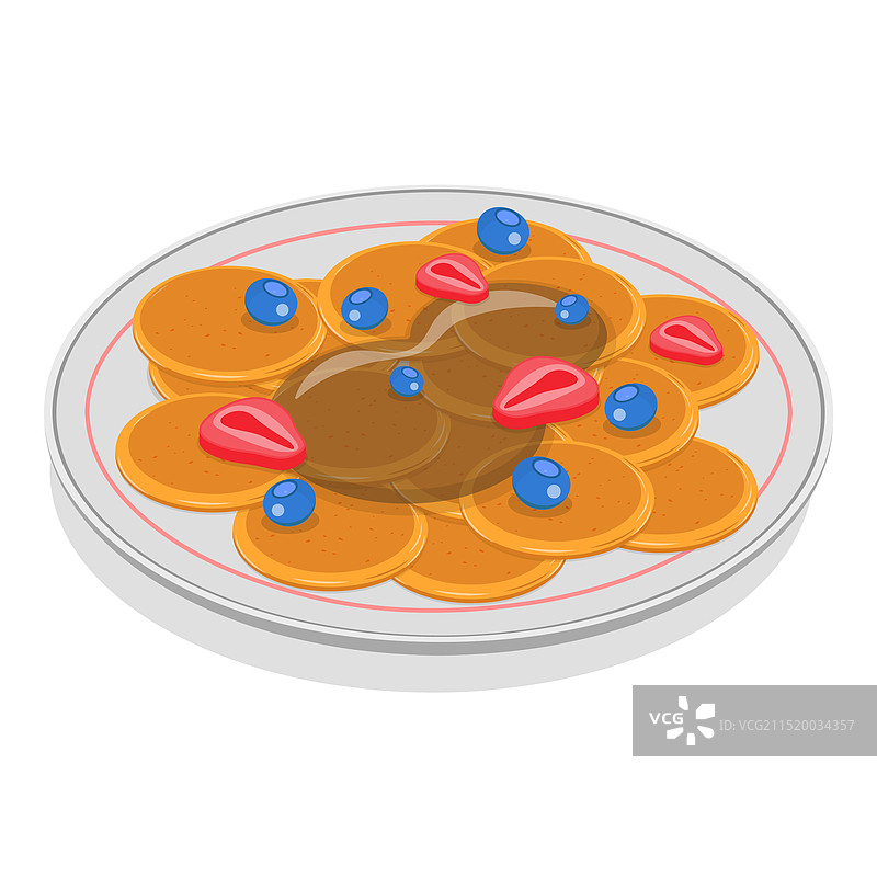 2.5D扁平风格煎饼元素套装1图片素材