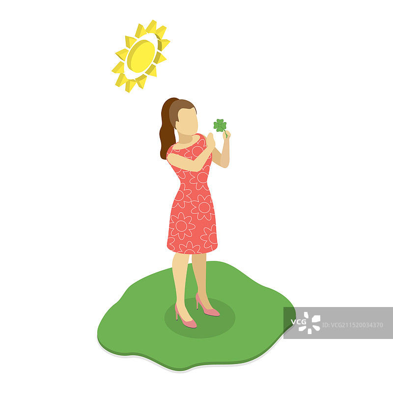 2.5D等距风格的幸运符号图片素材