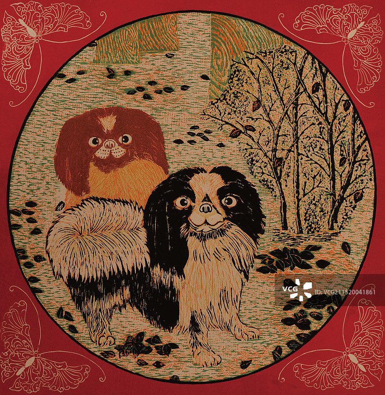 套色木刻《伴儿》图片素材